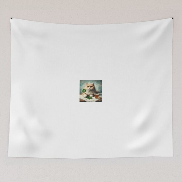 Item preview, Cute Cat Holding A Four Leaf Clover With Cup designed and sold by boomfire153.