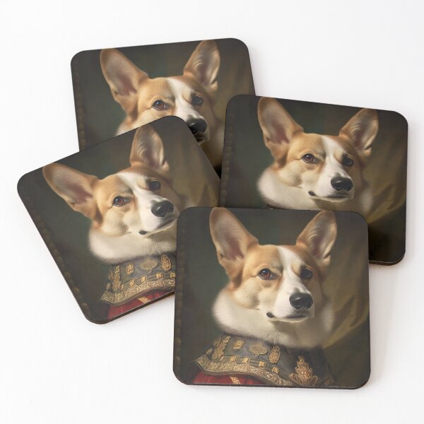 Item preview, Aristocratic Corgi Dog Painting, Funny Animal Portrait designed and sold by CheekyAnimalz.
