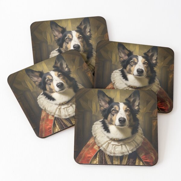 Item preview, Aristocratic Collie Dog Painting, Funny Animal Portrait designed and sold by CheekyAnimalz.