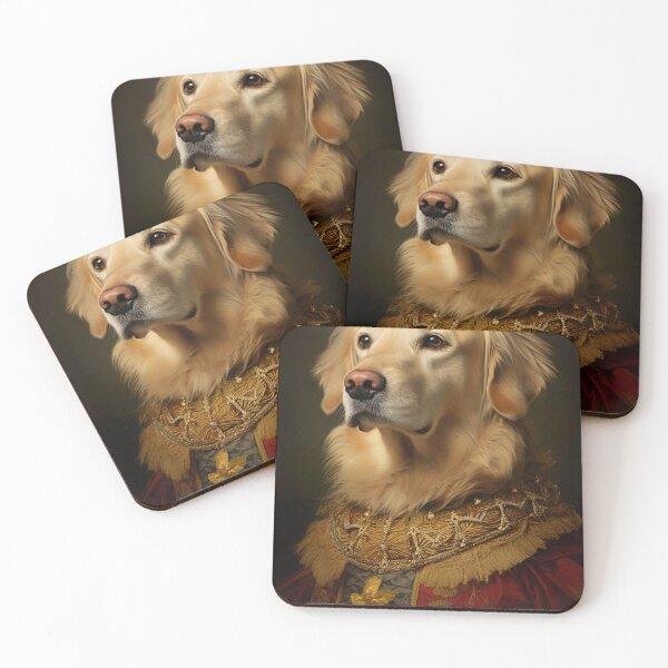 Item preview, Aristocratic Golden Retriever Painting, Funny Animal Portrait designed and sold by CheekyAnimalz.