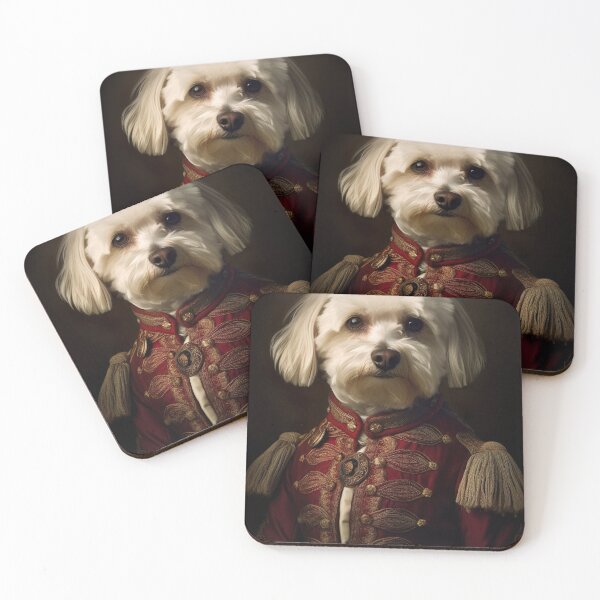 Item preview, Aristocratic Havanese Dog Painting, Funny Animal Portrait designed and sold by CheekyAnimalz.