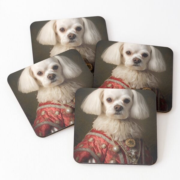 Item preview, Aristocratic Maltese Dog Painting, Funny Animal Portrait designed and sold by CheekyAnimalz.