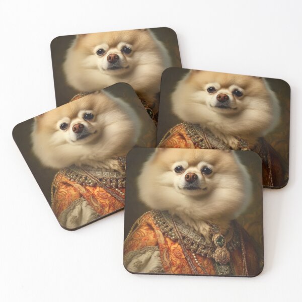 Item preview, Aristocratic Pomeranian Dog Painting, Funny Animal Portrait designed and sold by CheekyAnimalz.