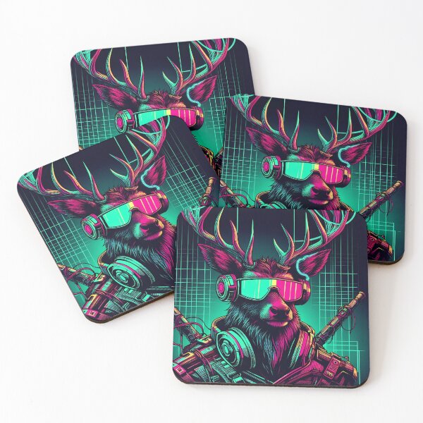 Item preview, 020 - Cyberpunk Deer with Headphones 2 designed and sold by GoLayout.
