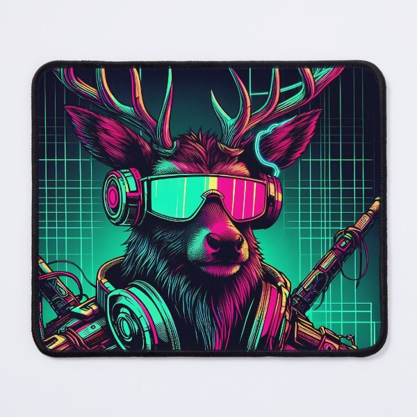 Item preview, 020 - Cyberpunk Deer with Headphones 2 designed and sold by GoLayout.