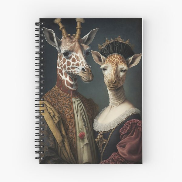 Item preview, Aristocratic Giraffe Couple Painting, Funny Romantic Animal Portrait designed and sold by CheekyAnimalz.