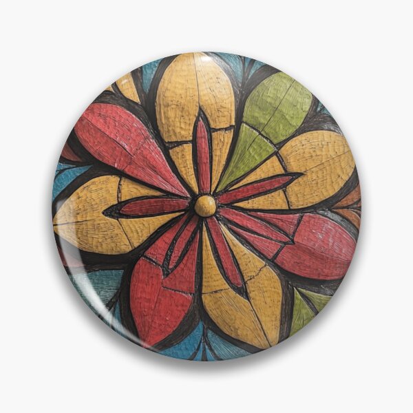 Item preview, Tonga Polynesian Hawaiian Wood Tribal Flower Colorful Design designed and sold by GrinGalore.