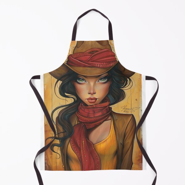 Item preview, Stylized cowgirl portrait with vibrant colors and details designed and sold by Artessie.