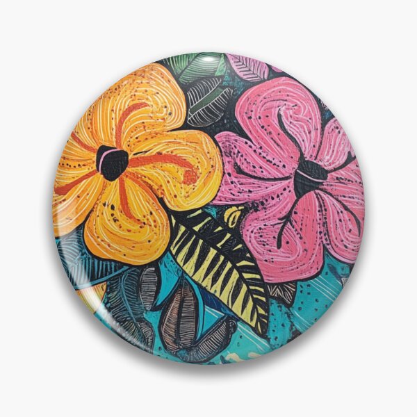 Item preview, Tonga Tapa Hawaiian Wood Tribal Flowers  designed and sold by GrinGalore.