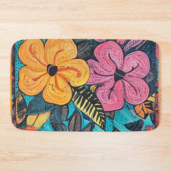 Item preview, Tonga Tapa Hawaiian Wood Tribal Flowers  designed and sold by GrinGalore.