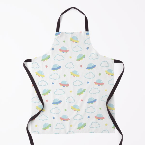 Item preview, cute UFO spaceship in the sky  seamless pattern designed and sold by SomAoHappyDay.