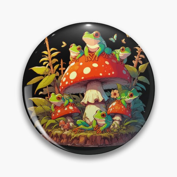 Item preview, Froggy Mushroom Garden designed and sold by TomFrontierArt.
