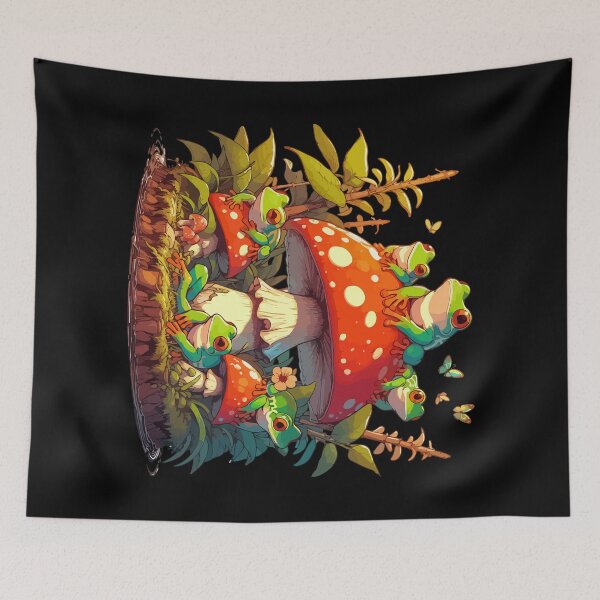 Item preview, Froggy Mushroom Garden designed and sold by TomFrontierArt.