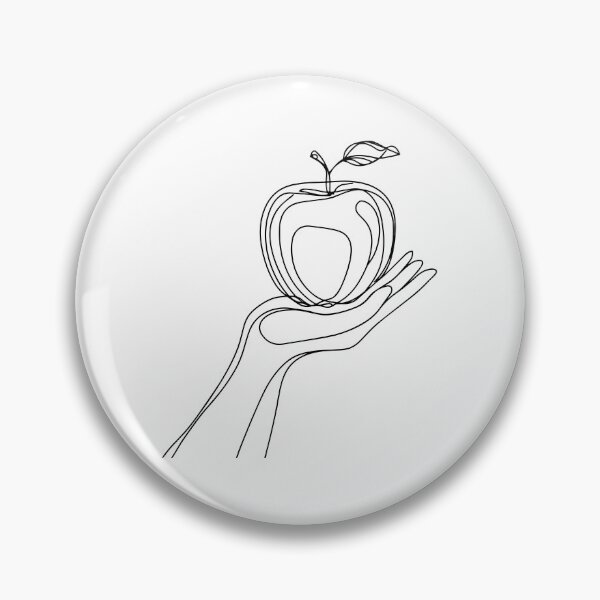 Item preview, monoline illustration of hand holding apple fruit designed and sold by rasagamastore.