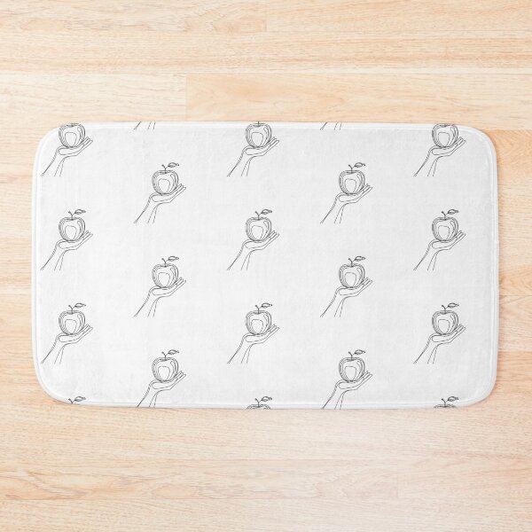 Item preview, monoline illustration of hand holding apple fruit designed and sold by rasagamastore.