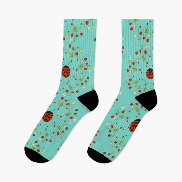 Item preview, Lady bugs on blue teal designed and sold by Artlizzard.