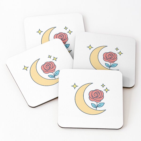 Item preview, Simple doodle illustration of rose, star, and halfmoon designed and sold by rasagamastore.