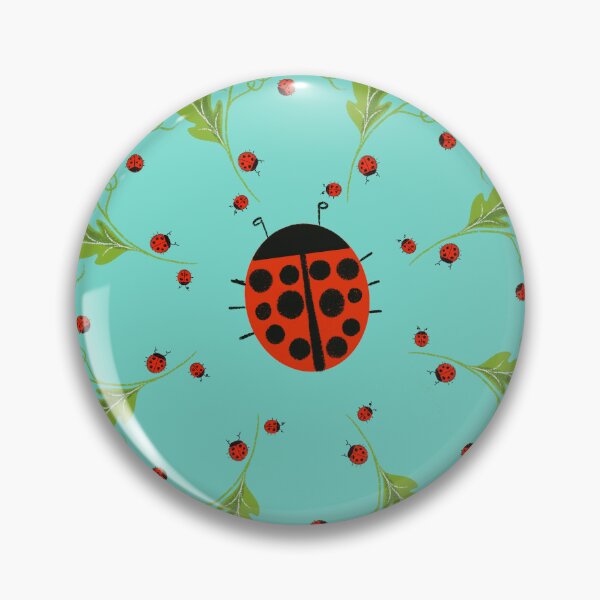 Item preview, Lady bugs on blue teal designed and sold by Artlizzard.