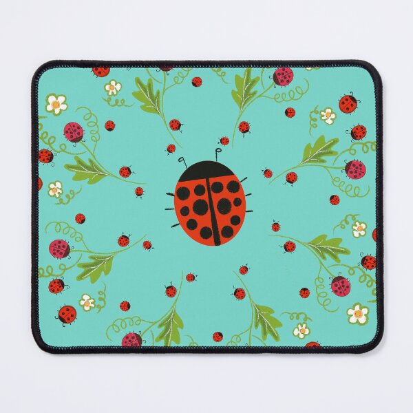 Item preview, Lady bugs on blue teal designed and sold by Artlizzard.
