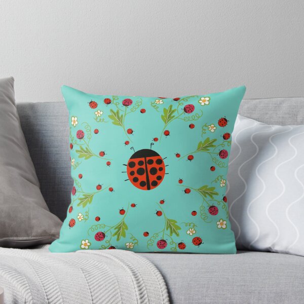 Item preview, Lady bugs on blue teal designed and sold by Artlizzard.