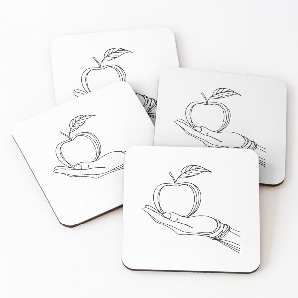 Item preview, Monoline illustration of hand holding apple fruit designed and sold by rasagamastore.