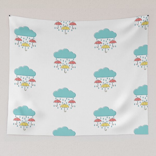 Artikelvorschau, Illustration einer Regenwolke mit Regenschirm entworfen und verkauft von rasagamastore.
