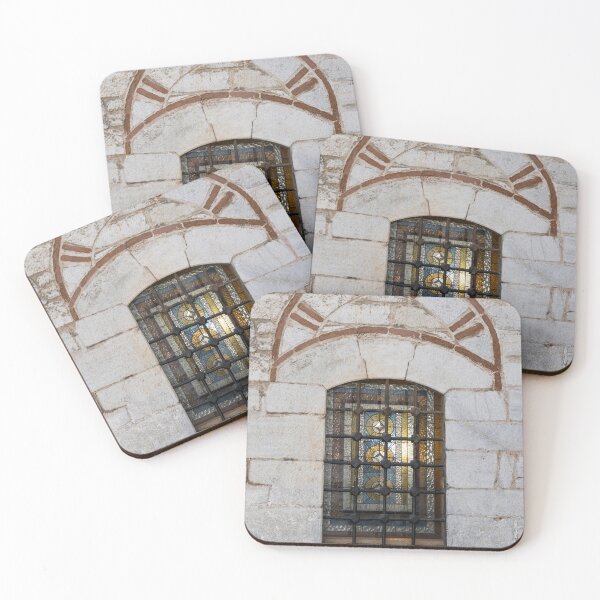 Item preview, Arched Stained Glass Window in an Old Stone Wall designed and sold by Georgia Mizuleva.