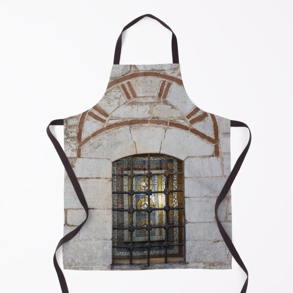 Item preview, Arched Stained Glass Window in an Old Stone Wall designed and sold by Georgia Mizuleva.