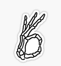 Skeleton Ok Hand Tattoo Sticker