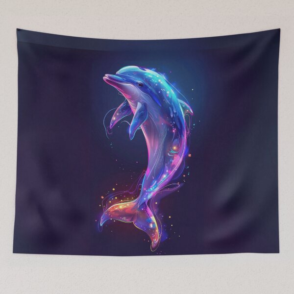 Item preview, Neon Cosmic Dolphin designed and sold by Sillytoe.