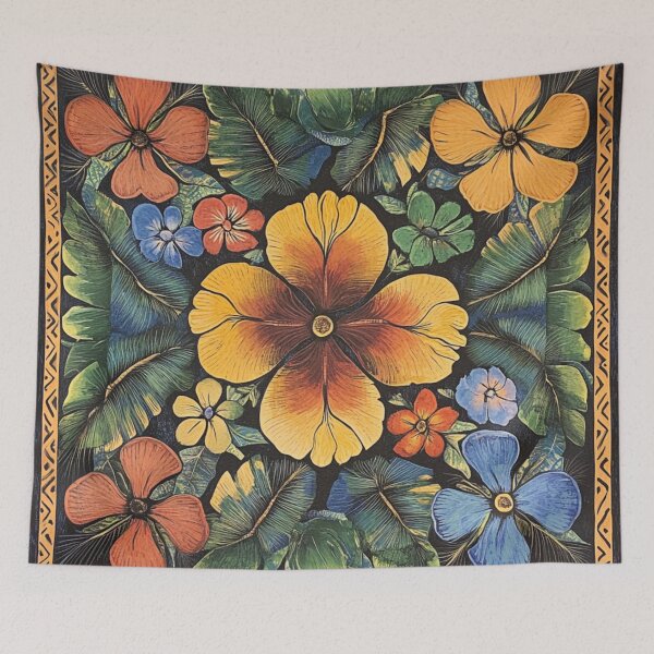 Item preview, Trendy Floral Flowers Wood Art Pattern designed and sold by GrinGalore.