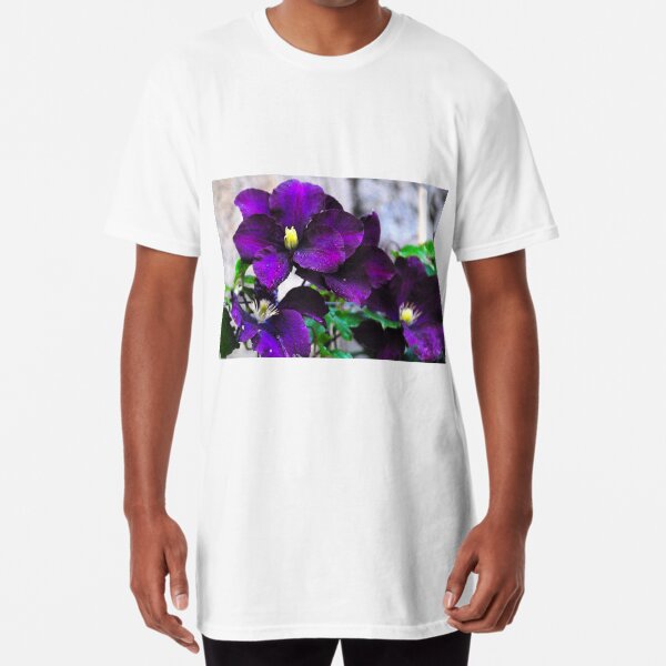 Purple clematis Long T-Shirt