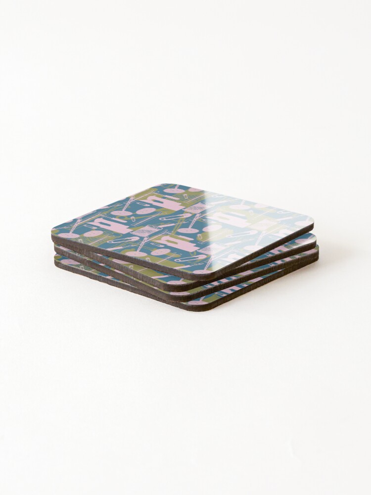 Thumbnail 4 of 5, Coasters (Set of 4), Sewing tools 2 designed and sold by RubyPrintDesign.