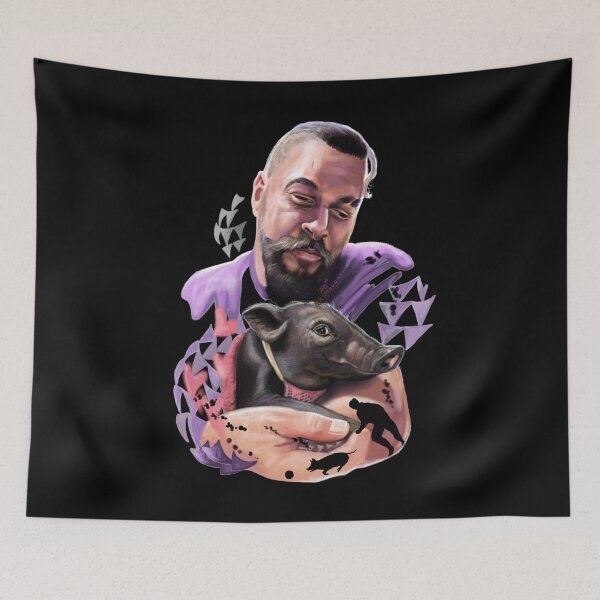 Item preview, Jason Momoa  & little pig Painting designed and sold by AK-Hevonen.