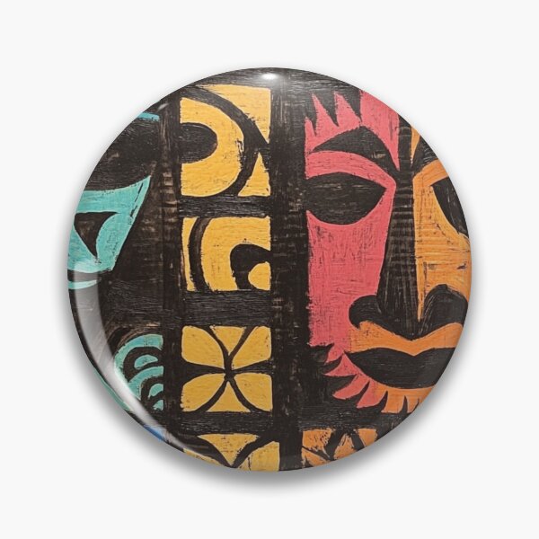 Item preview, Tonga Polynesian Hawaiian Wood Tribal Colorful Pattern designed and sold by GrinGalore.