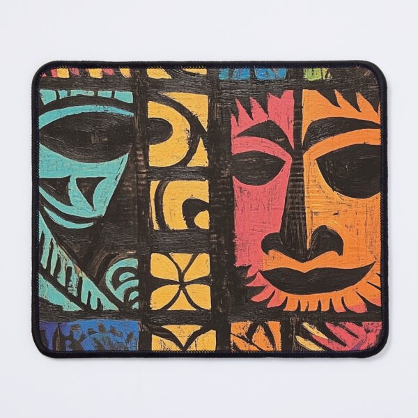 Item preview, Tonga Polynesian Hawaiian Wood Tribal Colorful Pattern designed and sold by GrinGalore.