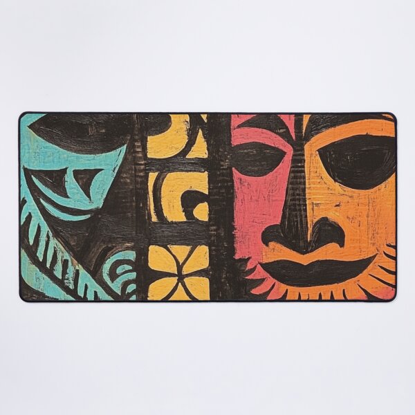 Item preview, Tonga Polynesian Hawaiian Wood Tribal Colorful Pattern designed and sold by GrinGalore.