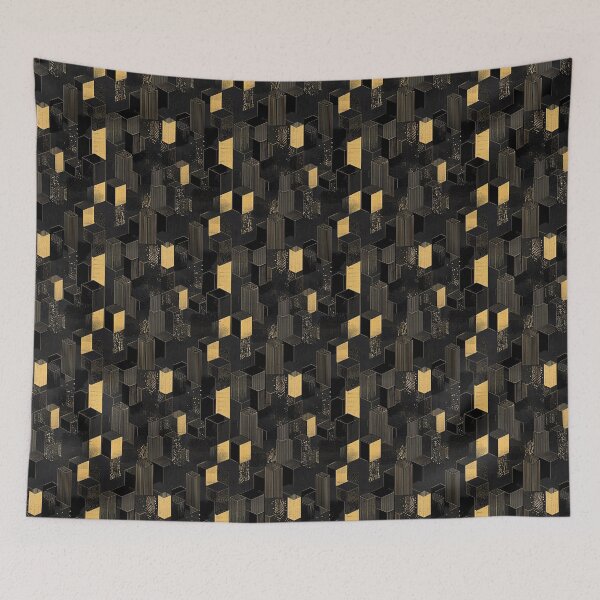 Item preview, Black Gold Japanese Silk Kimono Texture designed and sold by Studio2315.