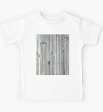 beunruhigtes whitewashed französisches Scheunenholz des grauen Landes Kinder T-Shirt