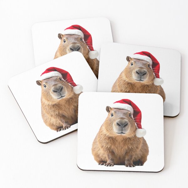 Item preview, Funny Capybara Wearing Christmas Hat designed and sold by LazyOwlStore.