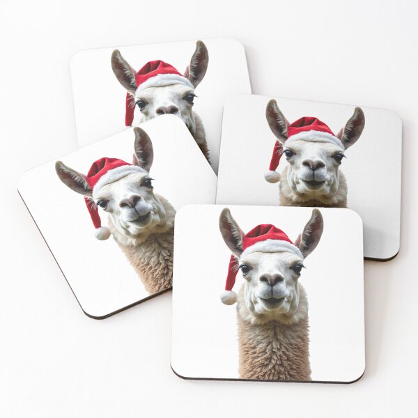 Item preview, Funny Llama Wearing Christmas Hat designed and sold by LazyOwlStore.