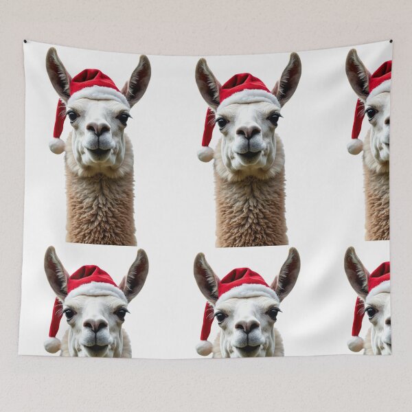 Item preview, Funny Llama Wearing Christmas Hat designed and sold by LazyOwlStore.