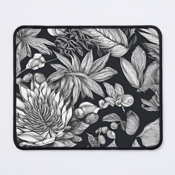 Item preview, Intricate Botanical Illustration in Monochrome designed and sold by Aqmean.