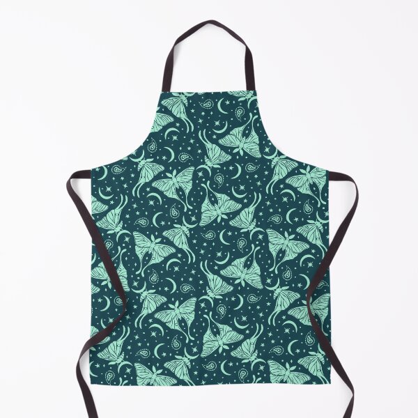 Item preview, Teal Luna Moths with Paisley and Stars and Moons Pattern on Blue Background designed and sold by paldronma.