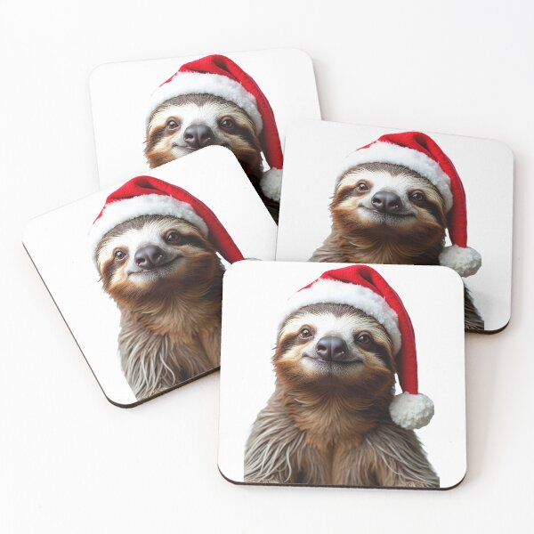 Artikelvorschau, Lustiges Faultier mit Weihnachtsmütze entworfen und verkauft von LazyOwlStore.