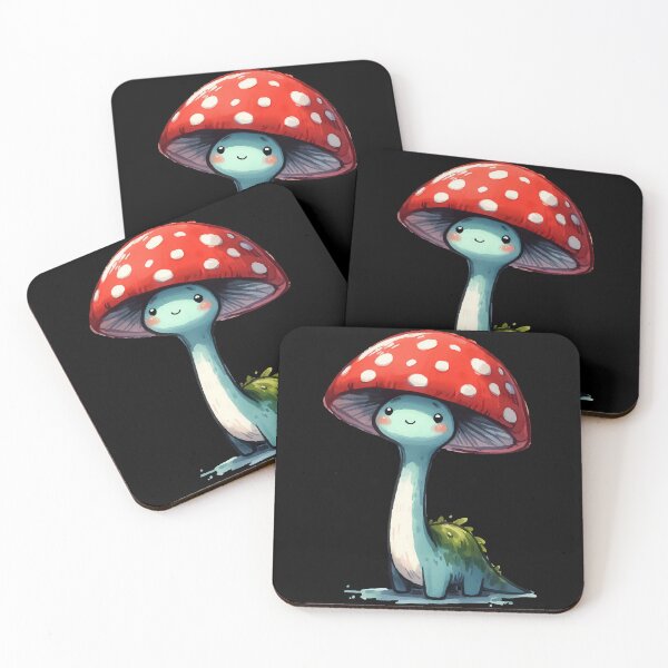 Item preview, Kawaii Mushroom Dinosaur Watercolor designed and sold by TomFrontierArt.