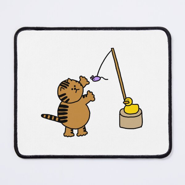 Item preview, a Cat and a Duck with a mouse toy designed and sold by superbaechoo.