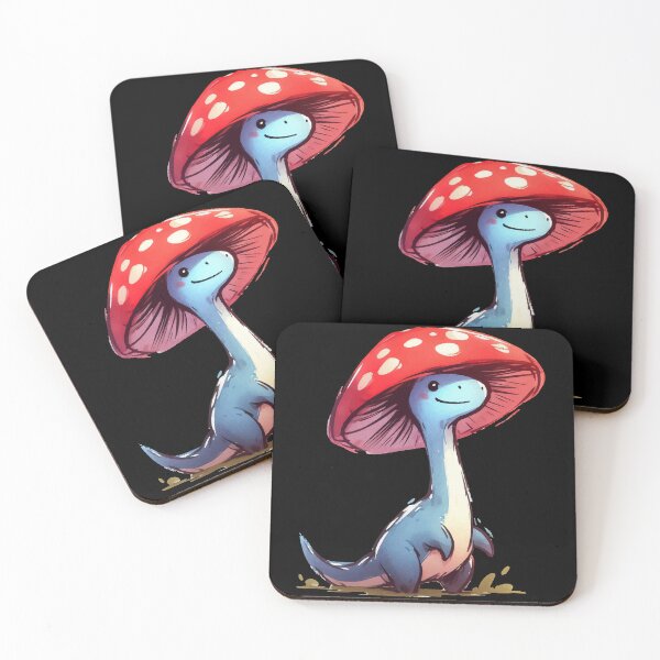 Item preview, Kawaii Sketchy Mushroom Dinosaur Watercolor  designed and sold by TomFrontierArt.