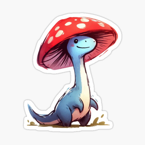 Artikel-Vorschau von Kawaii Sketchy Pilz Dinosaurier Aquarell, designt und verkauft von TomFrontierArt.