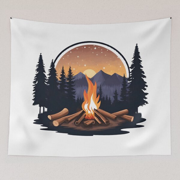 Item preview, Camping with Campfire At Forest designed and sold by Creastore.